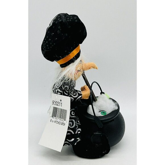Annalee Witches Brew Black Halloween Doll Cauldron Eyeball 6 inch 2011 Tag HTF - Picture 4 of 9